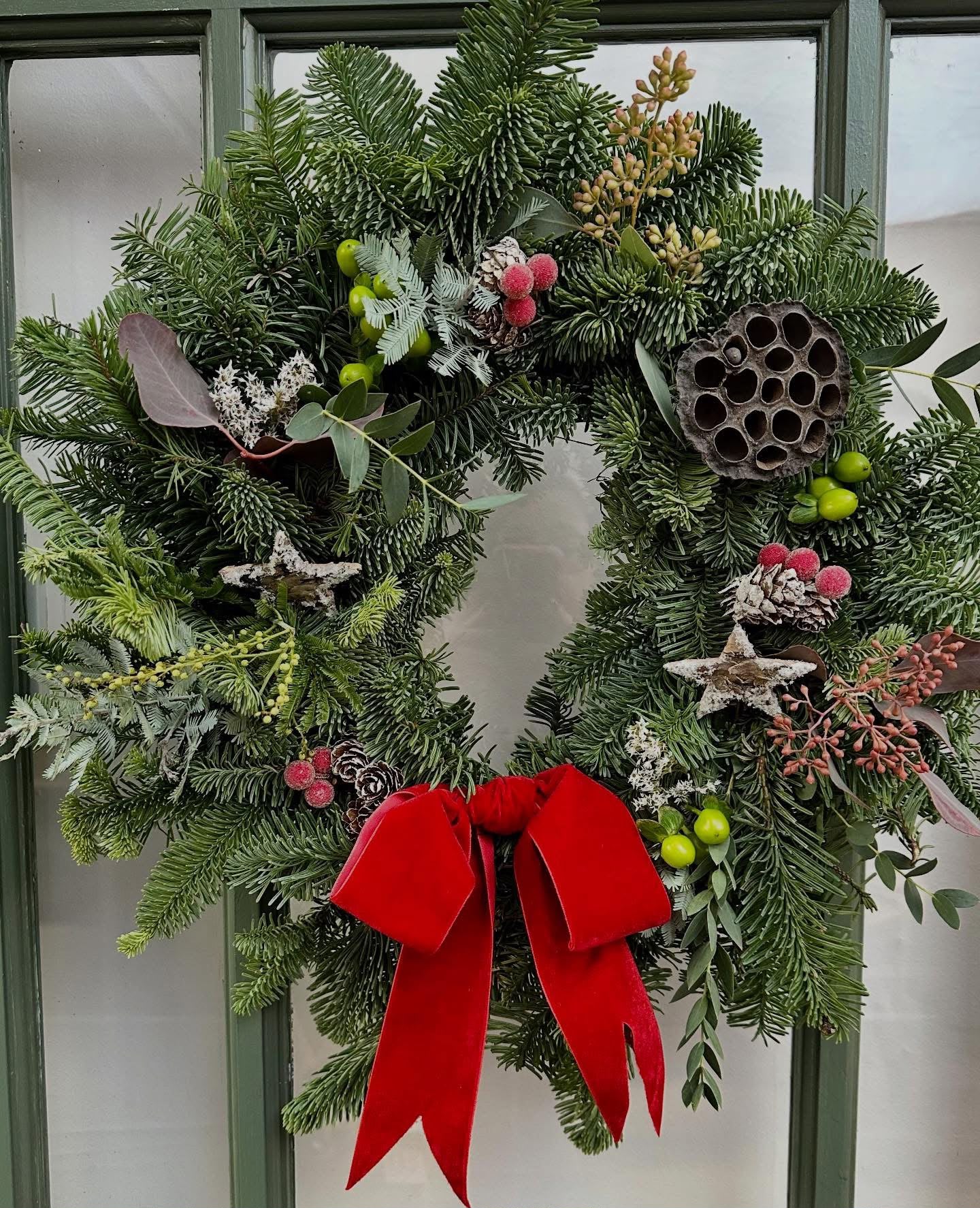Festive Christmas wreath by Willow and Moss