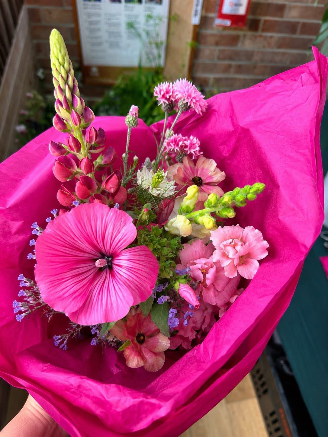 Hand-tied bouquet by Willow and Moss