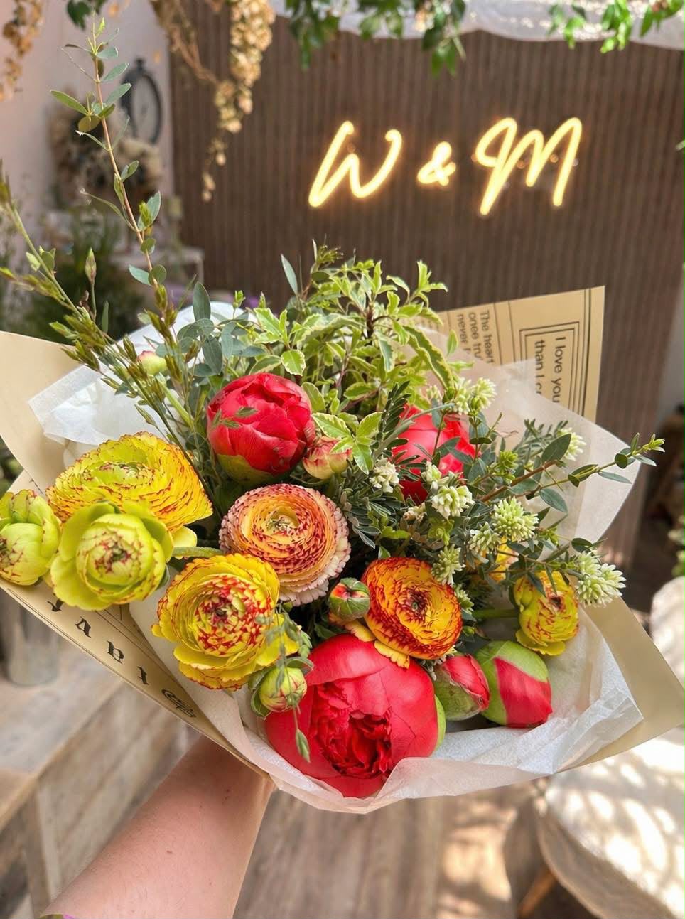Hand-tied bouquet by Willow and Moss