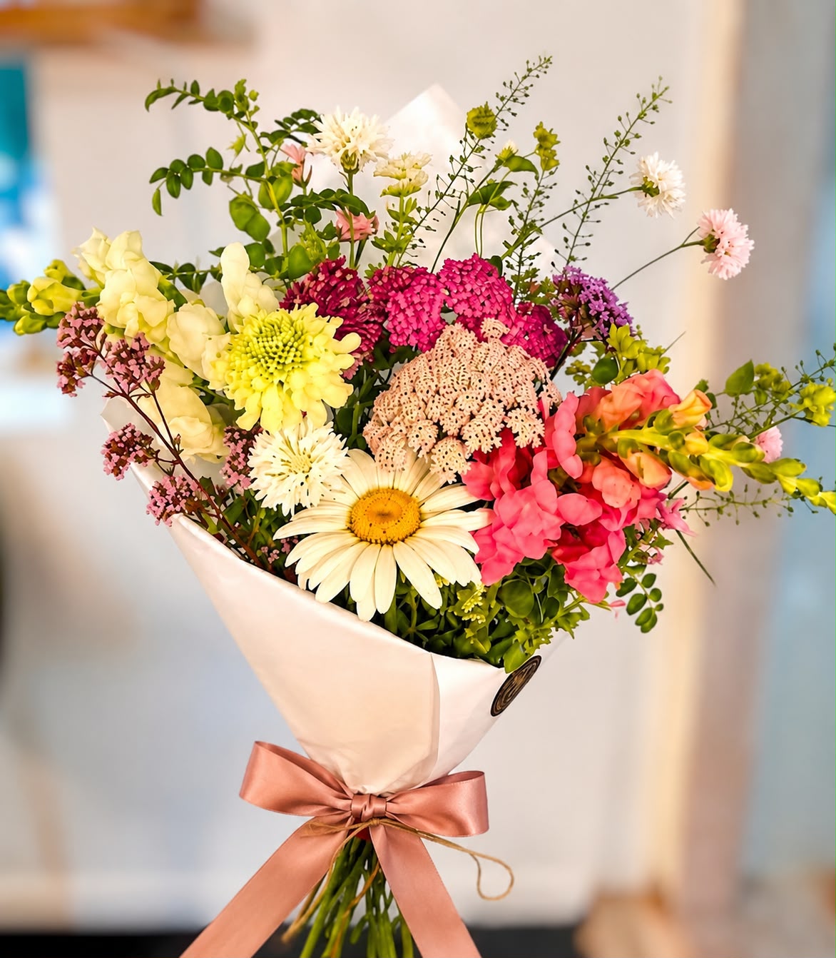 Hand-tied bouquet by Willow and Moss