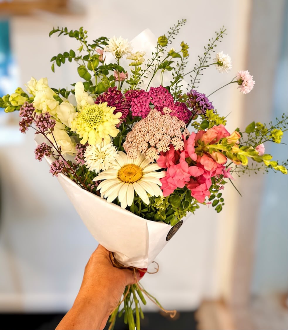 Hand-tied bouquet by Willow and Moss