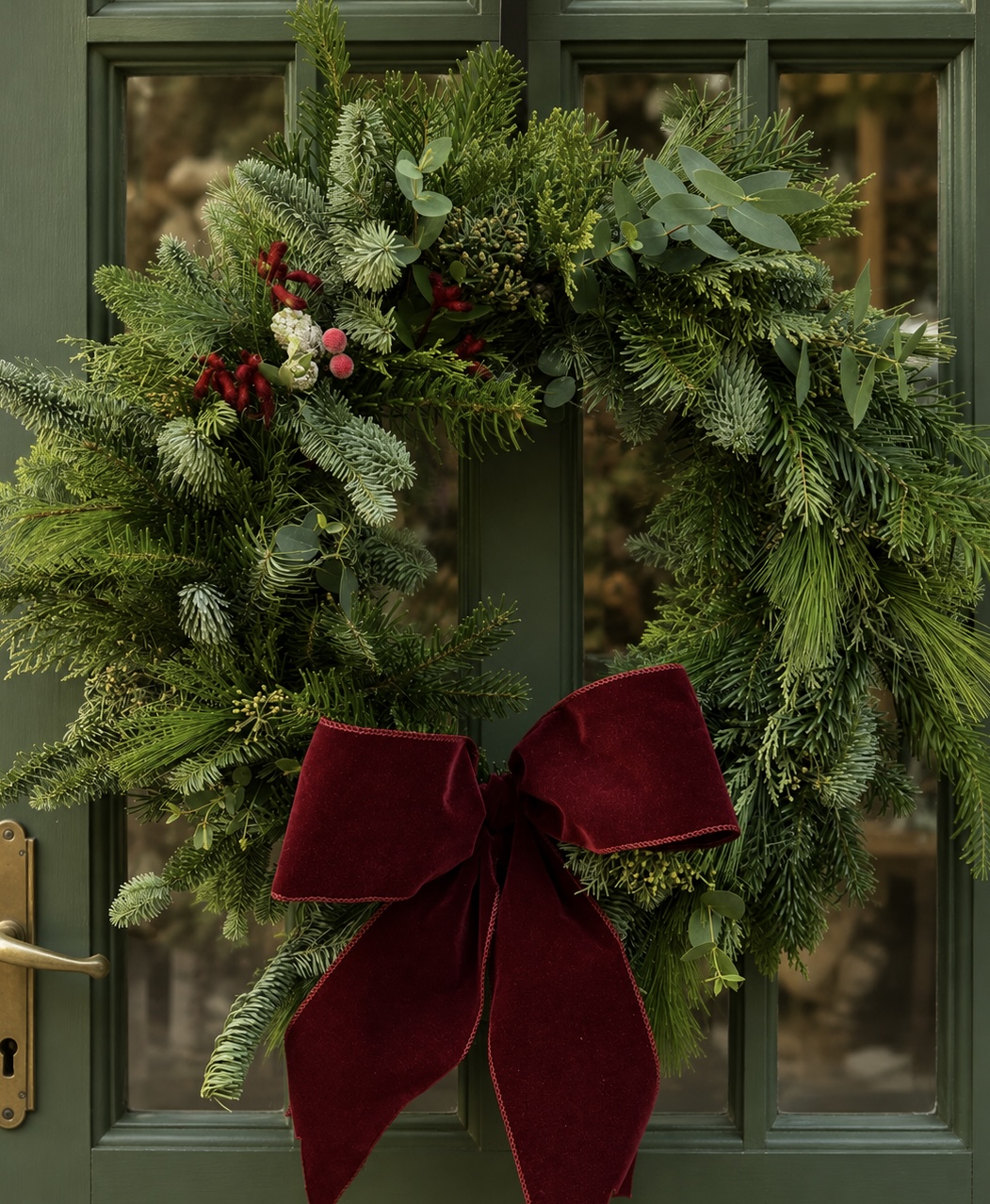 Christmas floral arrangement by Willow and Moss